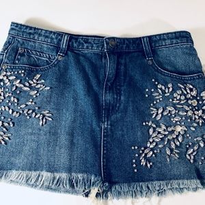 NWT Free People Jeans Skirt w/Sequins Size 4